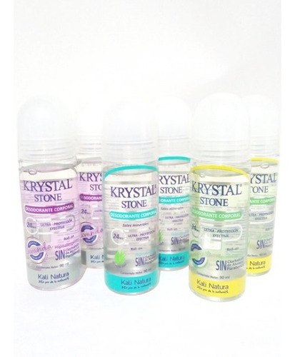 6 Desodorantes Krystal Stone (natural, Lavanda, Limón)