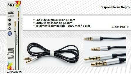 Cable Audio Sky 3,5 Mm  1 Metro