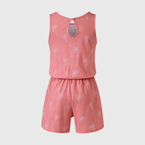 Enterito Niña Corto Print Rosado Fashion's Park