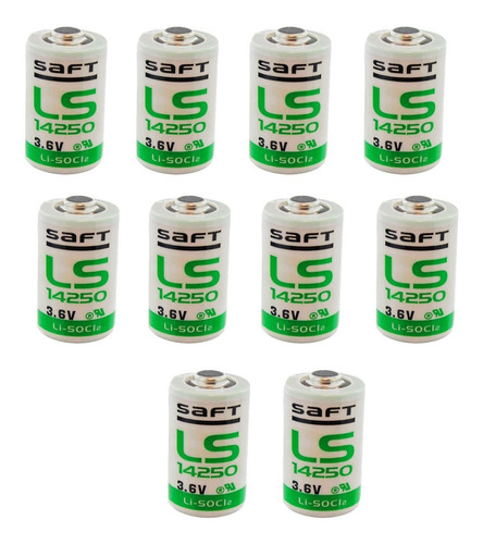 Ls14250 Marca Saft  3.6 Volts 1.2 Ampers Litio  10 Piezas.