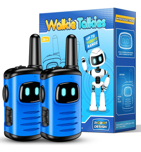 Walkie Talkies 2 Radios Azules Robot Regalo Navidad 9