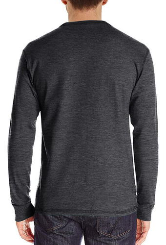 Camiseta Lisa De Manga Larga Con Cuello Redondo Para Uso Dia