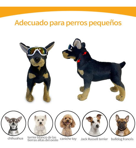 N Lentes Gafas Sol Para Perros Pequeño Protección Uv Viento