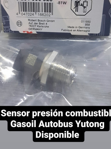 Sensor Presión Combustible Gasoil Autobus Yutong 7, 8, 12 M