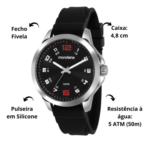 Relógio Mondaine Preto Masculino 99349g0mvni2