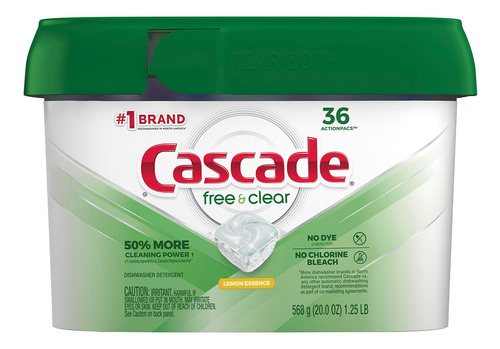 Cascade Free & Clear Lemon Essence 36u Actionpacs