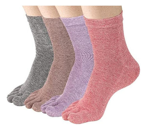 Calcetines De Algodón Para Mujer, Calcetines De Cinco Dedos