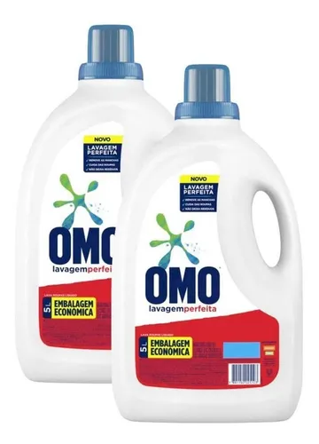 Kit 2 Lava-roupas Omo Líquido Lavagem Perfeita 5l