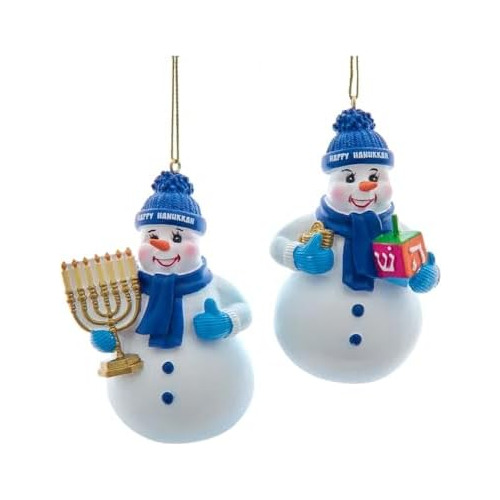 Adornos De Muñeco De Nieve Feliz Hanukkah, Conjunto De...