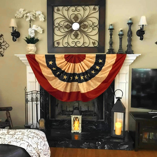 Bandera Anley, Tipo Abanico, Vintage, Eeuu , 90 X 180 Cm