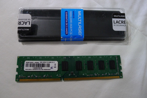 Imagem 2 de 3 de Memória Ram Multilaser Ddr3 8gb 1600 Mhz