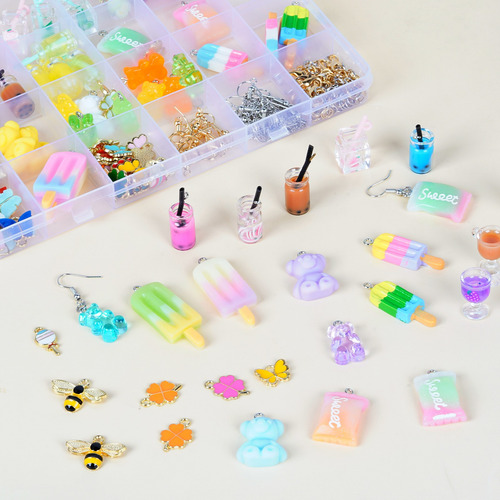 107 Pzs Diy Hacer Pendientes Pulseras Collares Ilaveros Kit