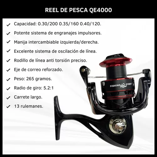 Reel De Pesca Frontal Izquierdo/derecho Acero Qe4000