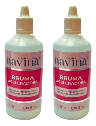 2 Bruma Acelerador De Cílios  Lash Navina 100ml Profissional