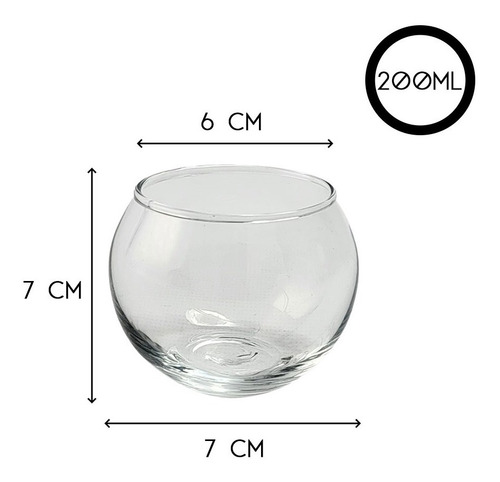 Imagen 2 de 9 de Florero Decorativo De Mesa En Vidrio Esférico Pecera N° 2