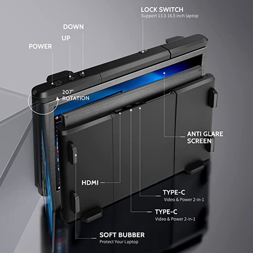 Imagen 5 de 7 de P1 Plus Monitor Portátil Para Portátil Extensor D.