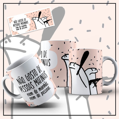Imagem 2 de 5 de Caneca Bento Flork Memes Engraçados - Não Gosto De Pessoas
