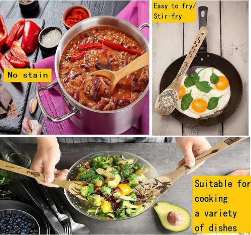 Harry Magic - Juego De 9 Cucharas De Cocina De Madera Mágica