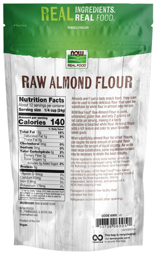 Now Foods Real food Harina De Almendras Crudas 624 g (22 oz)
