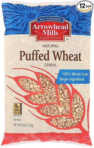 Arrowhead Mills Cereal, Abultada De Trigo, 6 Oz Bolsa (pack 