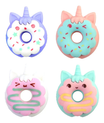 Set Gomas Kawaii Donas Unicornio