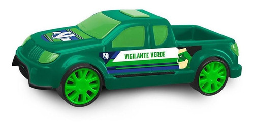 Imagem 1 de 5 de Carrinho Pickup Vigilante Verde Brinquedo Menino Mielle