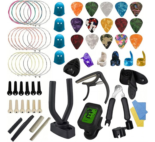 Kit De Accesorios Para Guitarra Acustica Cuerdas 66 Pzs