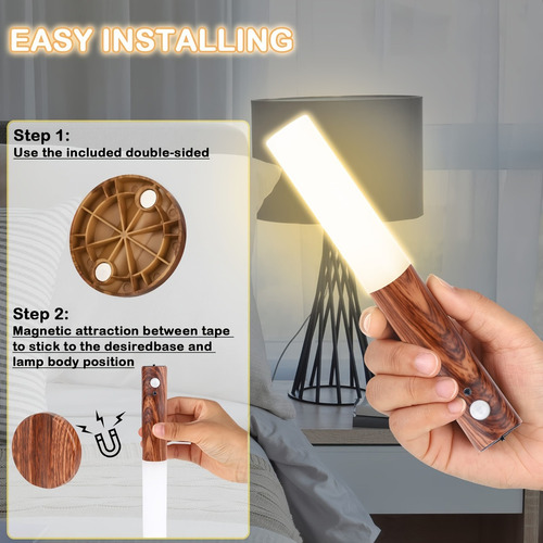 Luz Nocturna Con Sensor De Movimiento Magnético Recargable