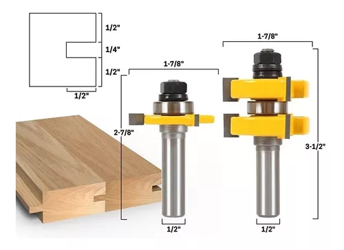 Fresa Madera Machimbre Encastre Vastago 1/2 Espesor 1-1/4