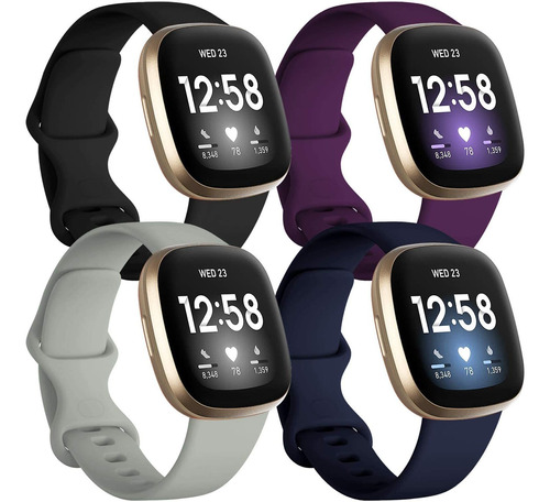 Mallas Para Reloj Fitbit Sense Y Fitbit Versa 3 Talle L 4 Un