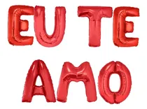 Comprar Balão Metalizado Eu Te Amo Vermelho Frase Romântica 7 Peças 
