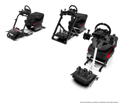 Banco Extreme Suporte Para Volante Cockpit Simulador Cor Vermelho