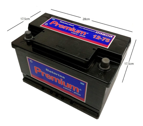 Imagen 2 de 9 de Bateria Premiu 12x75 P75l Blindada Libre Mantenimiento