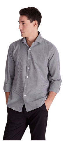 Camisa Macowens De Vestir A Cuadros Negra 449244098002-pr