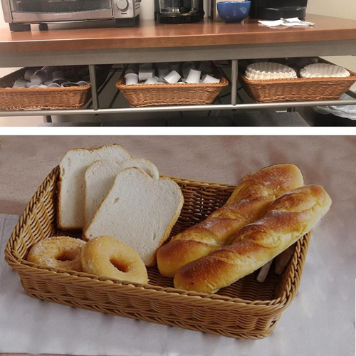 Cesta De Pan De 3 Piezas, Cesta De Frutas Tejida A Mano,