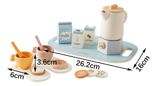 Juego De Fiesta De Té De Madera Para Niñas Pequeñas,