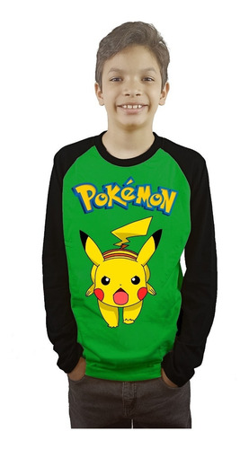 Polera Pokemon Niños Manga Larga Cod 003