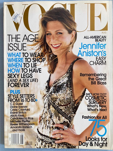 Revista Vogue Usa / Jennifer Aniston August 2002 Impecable