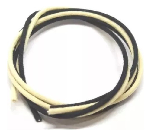 Fio De Pano Vintage Pushback 1mt Branco E 1 Mt Preto