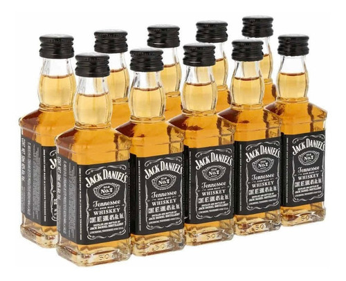 Miniatura Jack Daniels 50ml Pack 10 Unidades . Recoleta