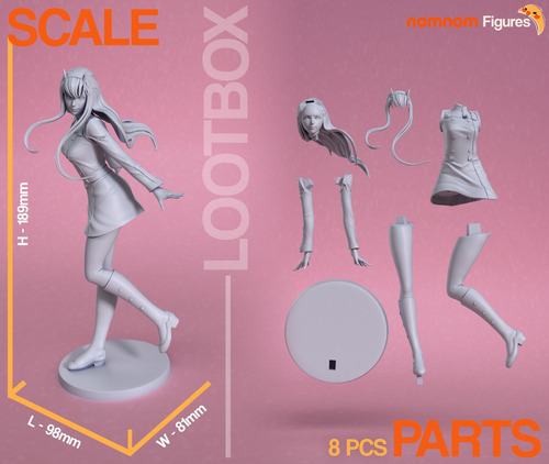 Figura Zero Two Impresion 3d Resina Darling In The Franxx