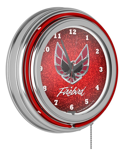 ~? Pontiac Firebird Reloj De Neón De Doble Anillo De Cromo R