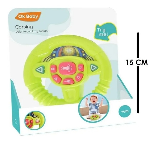 Imagen 5 de 7 de Volante Didáctico Con Luz Y Sonidos Para Bebé Juguete Okbaby