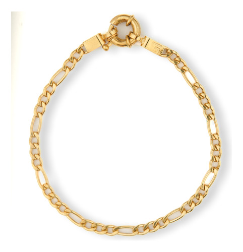 Pulsera Figaro - Enchapado En Oro - Calidad Premium