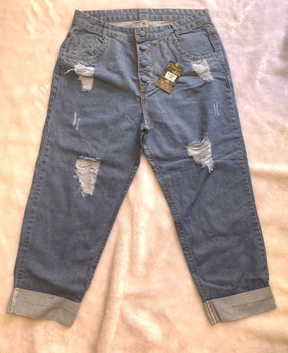 Imagem 1 de 1 de Calça Jeans Plus Size Moda Feminina Sem Lycra Moda Capri