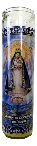 Virgen Caridad Vela Devocional Amarilla