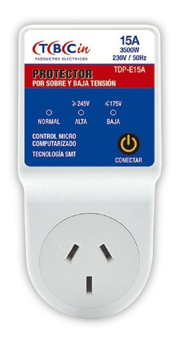 Imagen 1 de 3 de Protector De Tension Alta Baja 3500w Aire Heladera Tv Tbcin