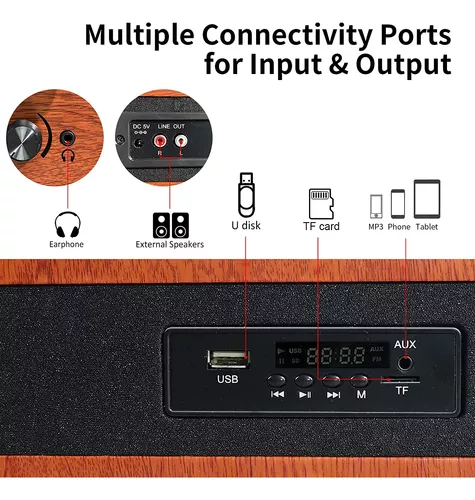 Vosterio Player De Tocadiscos Con Altavoces Para Discos De V