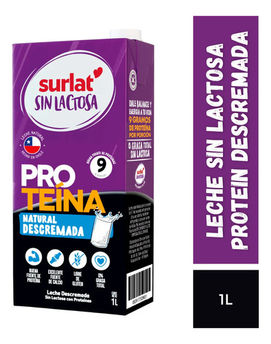 Lecher Surlat Sin Lactosa Con 9g Proteina 1l