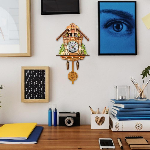 Reloj De Pared Cuckoo De Madera Antiguo Con Forma De Pajarit